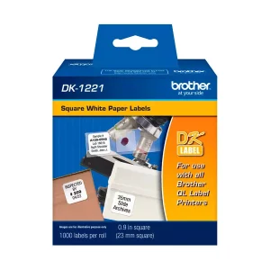 CINTA BROTHER DK-1221 10/11 X 10/11 1000 ETIQUETAS P/QL-1050/CV500/CV550/LQ650TD