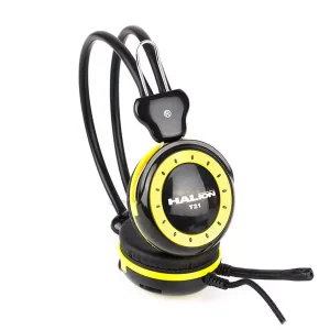 MICROFONO Y AUDIFONOS HALION T21 NEGRO/AMARILLO