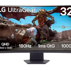MONITOR LG LED GAMING IPS 32GS60QC-B UltraGear CURVO 180HZ/ 1MS 1000R/ 32"