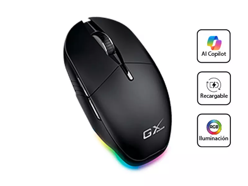 MOUSE GENIUS GX SCORPION M8250 BLACK AI COPILOT RECARGABLE WIRELESS/ BT ...