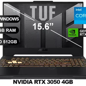 LAPTOP ASUS TUF GAMING FX507ZC4-HN087 I5-12500H/ 16GB/ SSD512/ VD4GB/ 15.6/ FREE