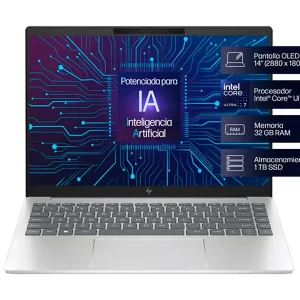 LAPTOP HP PAVILION PLUS 14-EW1002LA ULTRA I7-155H/ 32GB/ SSD1TB/ W11/ 14/ A6QL1LA